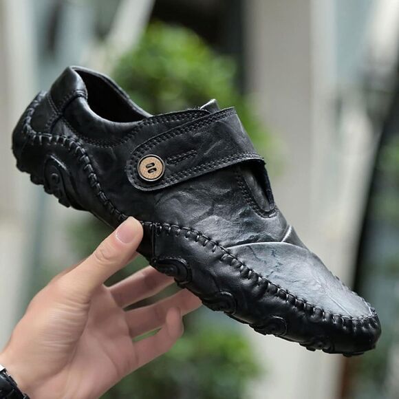 Buyup Leather Lifestyle Boat Shoes Men's 9.5 Black Casual Loafer Catwalk Sneaker - Picture 3 of 14